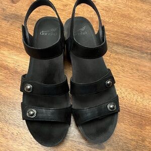 Dansko Women's Adjustable Velcro Strap Sandals in Black